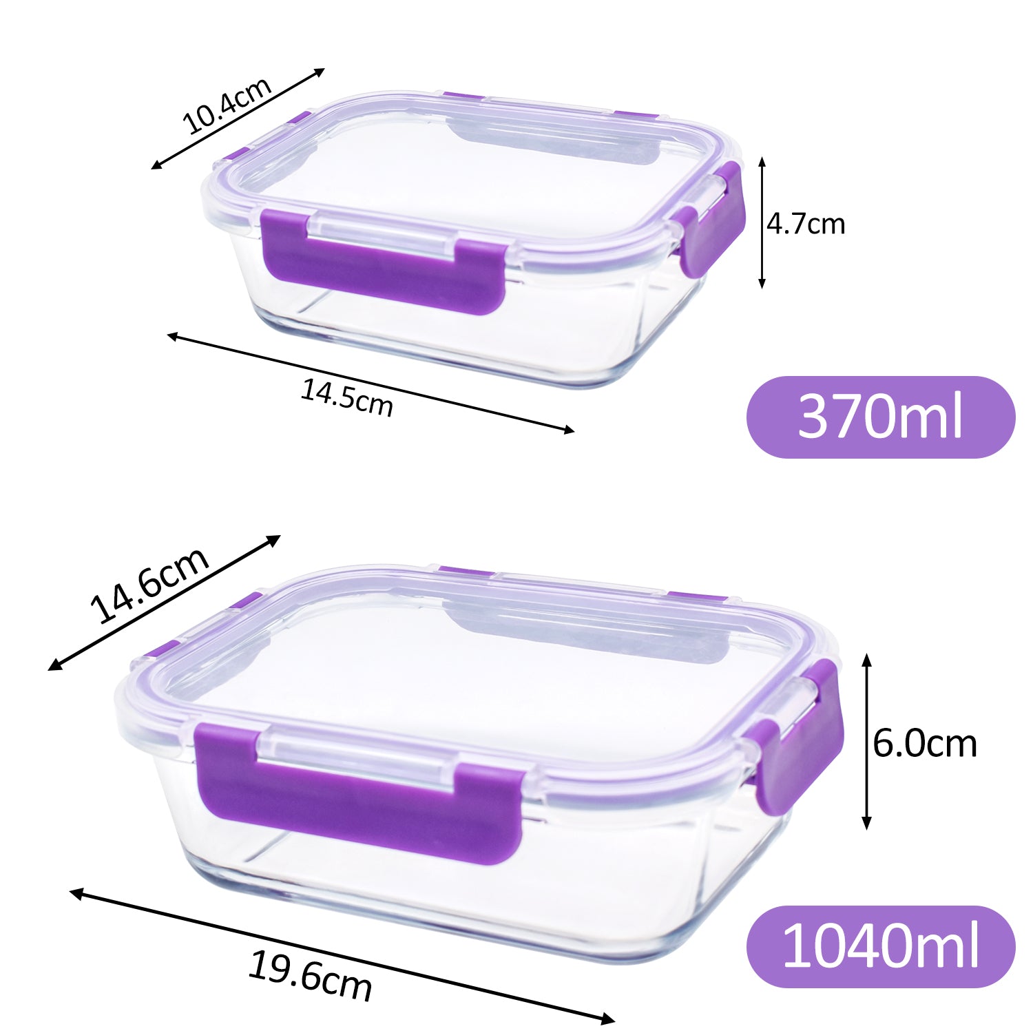 Recipientes de Cristal Para Alimentos - 20 Piezas (10 recipientes y 10 tapas)