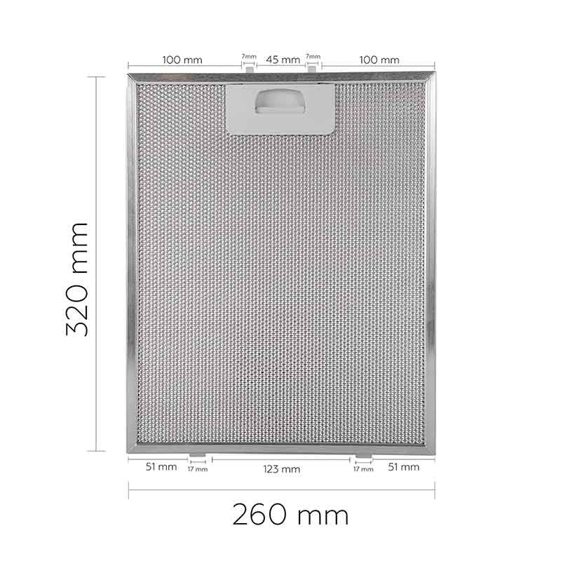 Filtro Campana Extractora Multimarca 320x260 mm