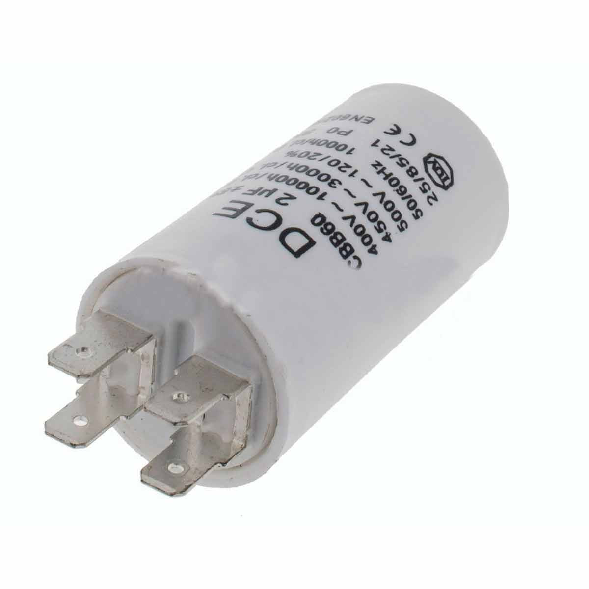 Condensador Trabajo Lavadora Universal 2 µF 450V