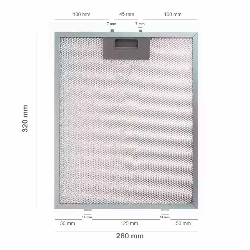 Filtro Campana Extractora Cata Nodor 320x260 mm