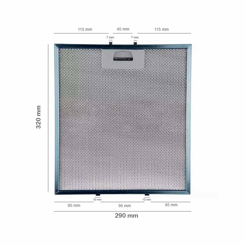 Filtro Campana Extractora TEKA DS70 DE70 290x320 mm