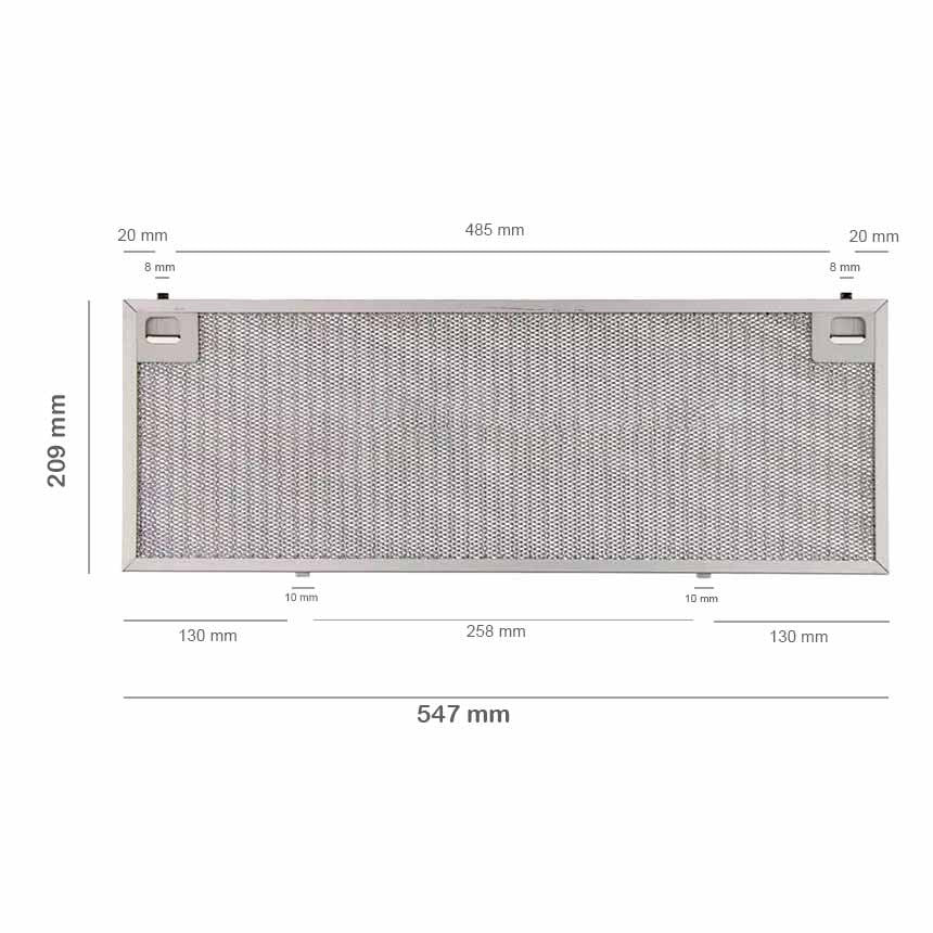 Filtro Campana Extractora TEKA CNL1001 CNL2002 61836020 (547x209mm)