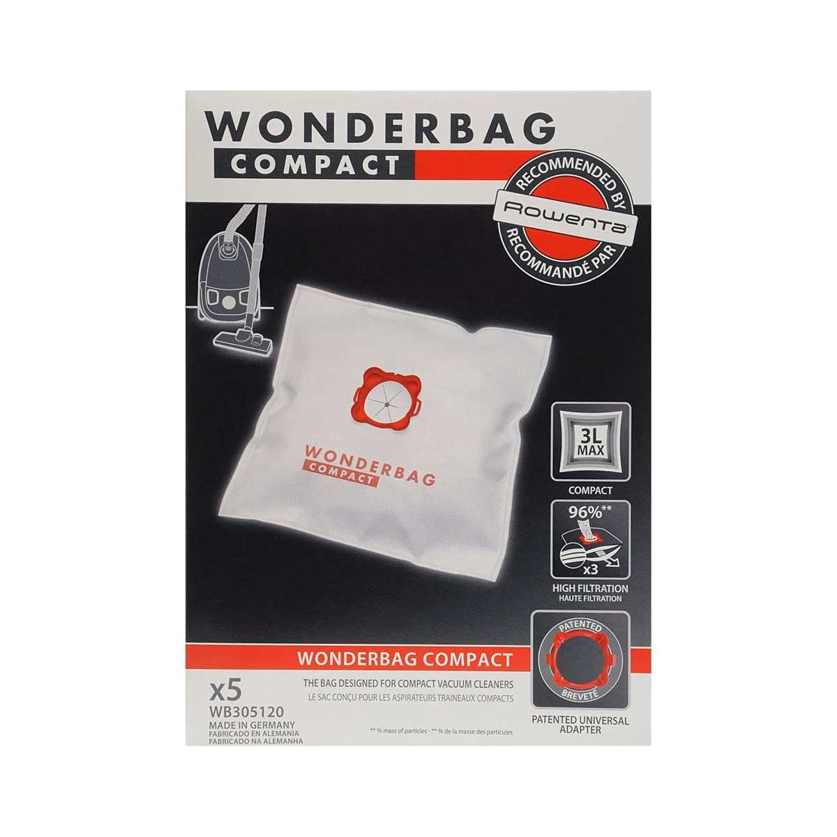 Bolsa Aspirador Rowenta Wonderbag Compact WB305120