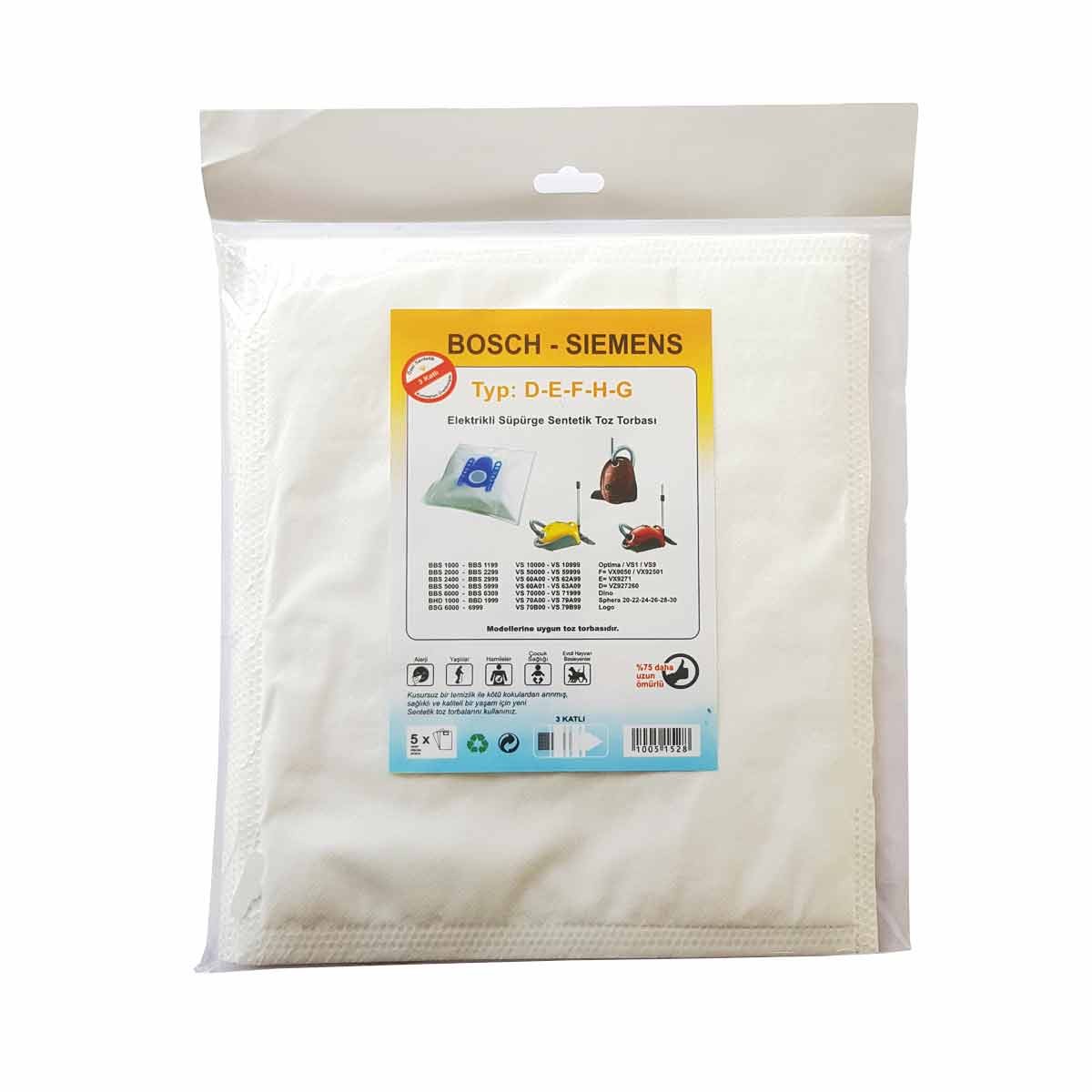 Bolsas Aspiradores Bosch Tipo G/G All/GXXL/GXL (5 unidades)