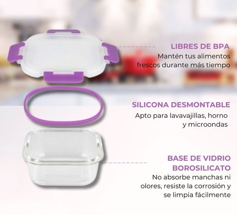 Recipientes de Cristal Para Alimentos - 36 Piezas (18 recipientes y 18 tapas)- Apto para lavavajilla