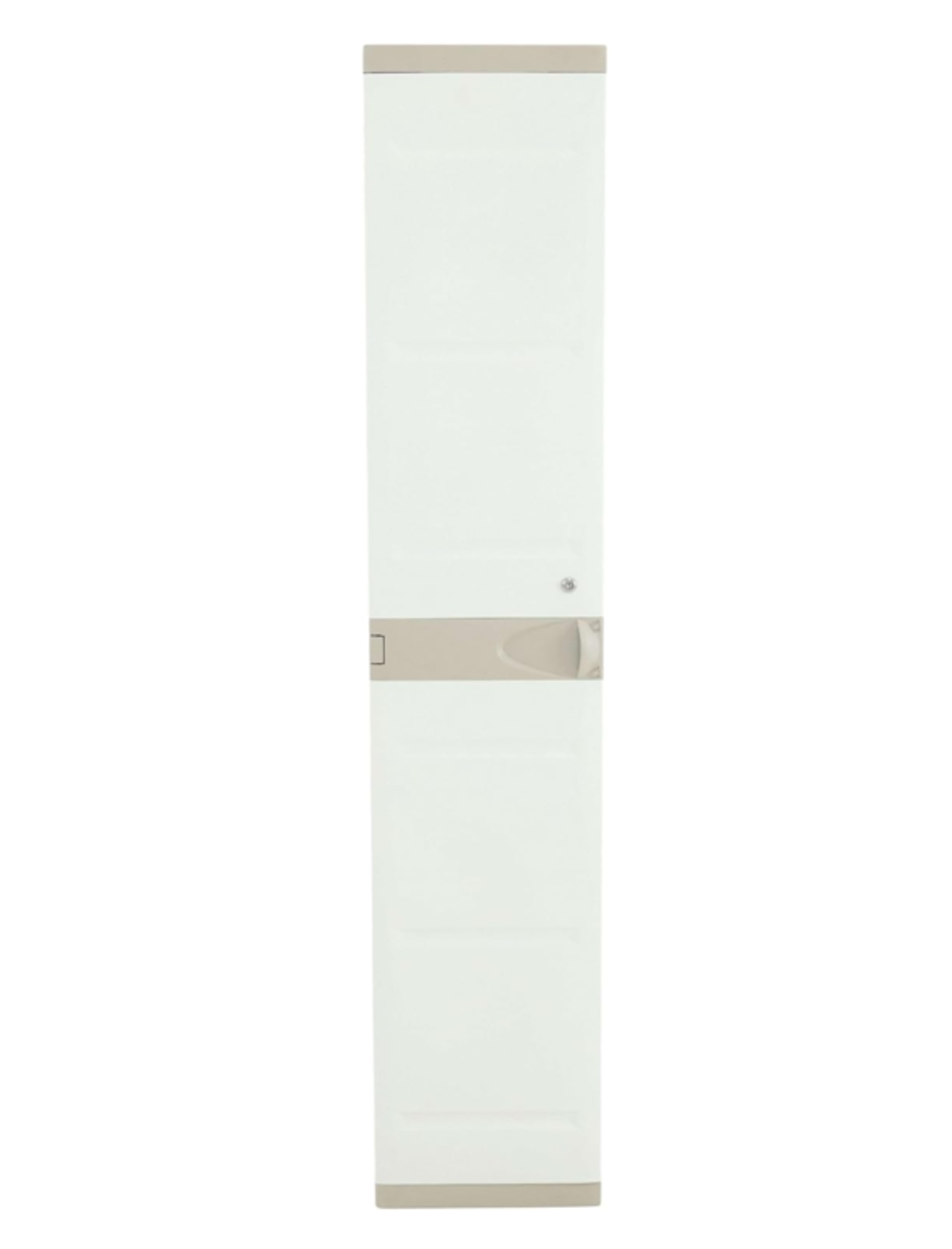 Taquilla de plástico color beige con llave, colgador, 2 baldas regulables | Medidas: 176x41x35 cm