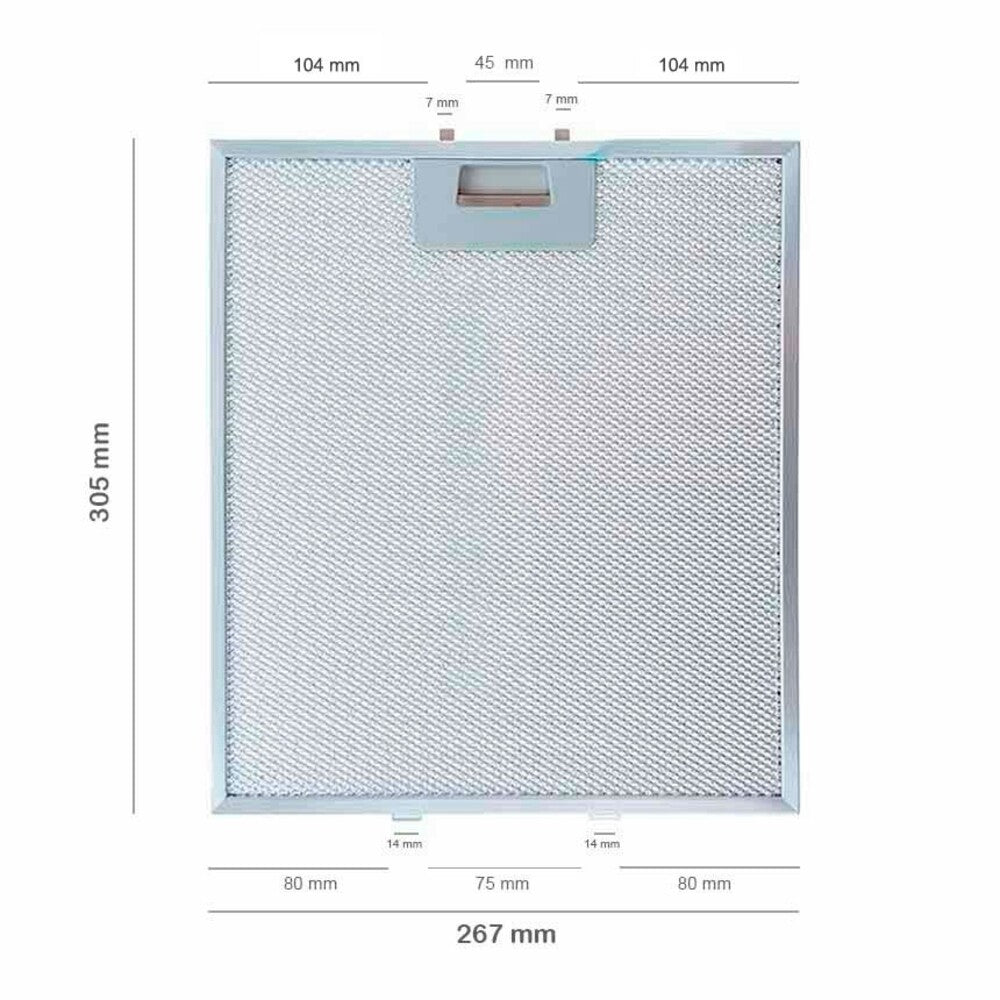 Filtro Campana Extractora Fagor Elica 265x305 mm