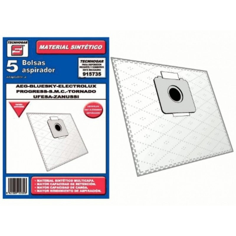 Bolsa sintetica aspirador AEG Bluesky Electrolux 5 UNIDADES 915735