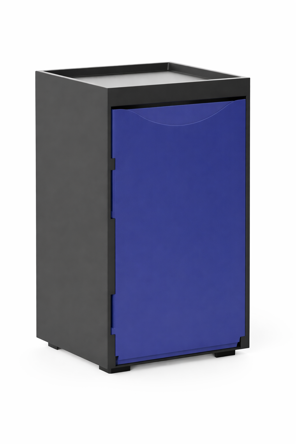 Cubo apilable de reciclaje de plástico con apertura frontal - Color Azul - Medidas: 46x28x27 cm