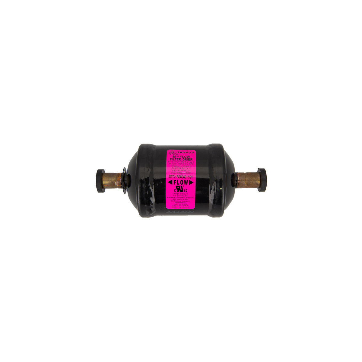 Filtro deshidratador bidireccional molecular | compatible con SANHUA | Calidad OEM | Codigo fabricante STG31020 | 131 cm/3 1/2"x1/2" Sol