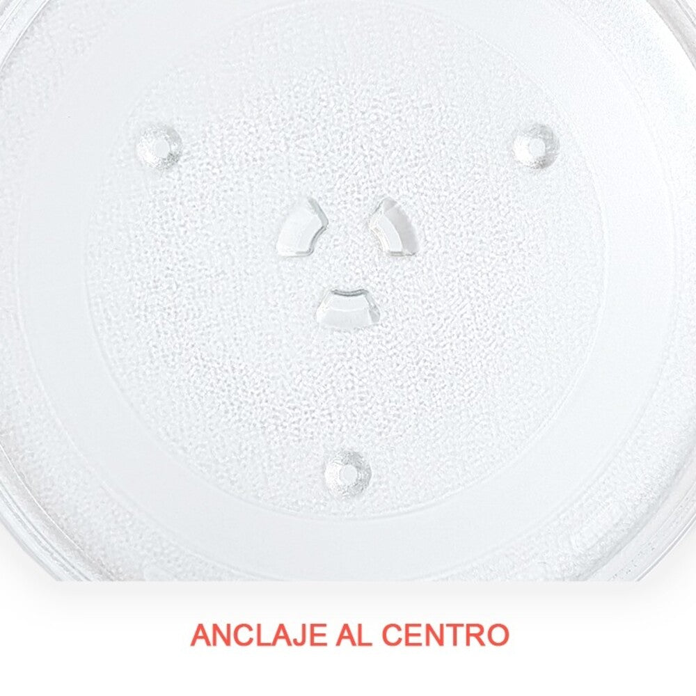 Plato Giratorio para Microondas Samsung 28,8 cm Códigos DE74-20102D/B/A, 49006625 Anclaje 3 puntos