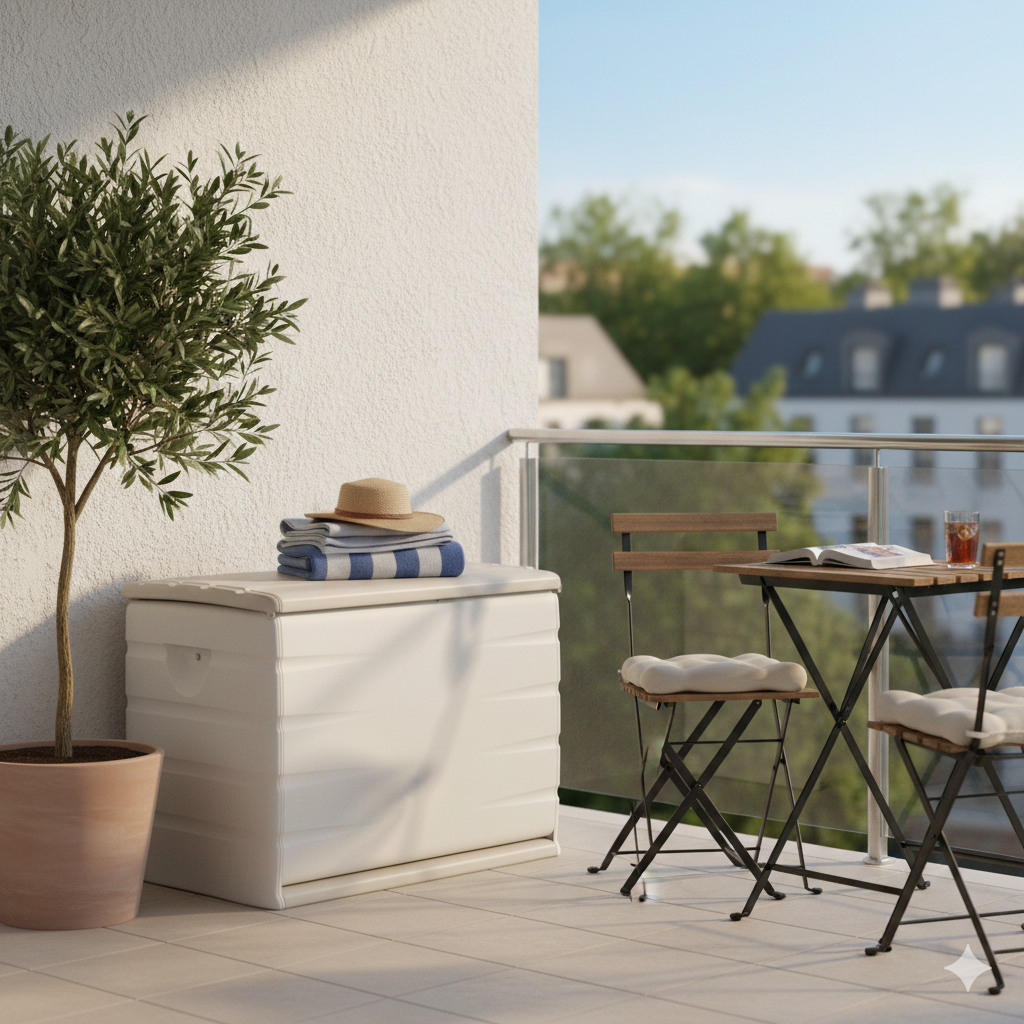 Baúl de Jardín de 260 Litros - Baúl de Exterior Multiusos para Terraza y Balcón 80 x 61 x 53 cm