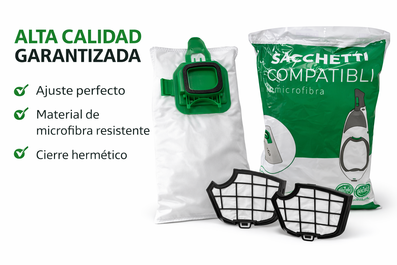 RECAMANIA Kit 12 Bolsas Aspiradora Compatible Vorwerk Kobold VK140 VK150 + 2 Filtros