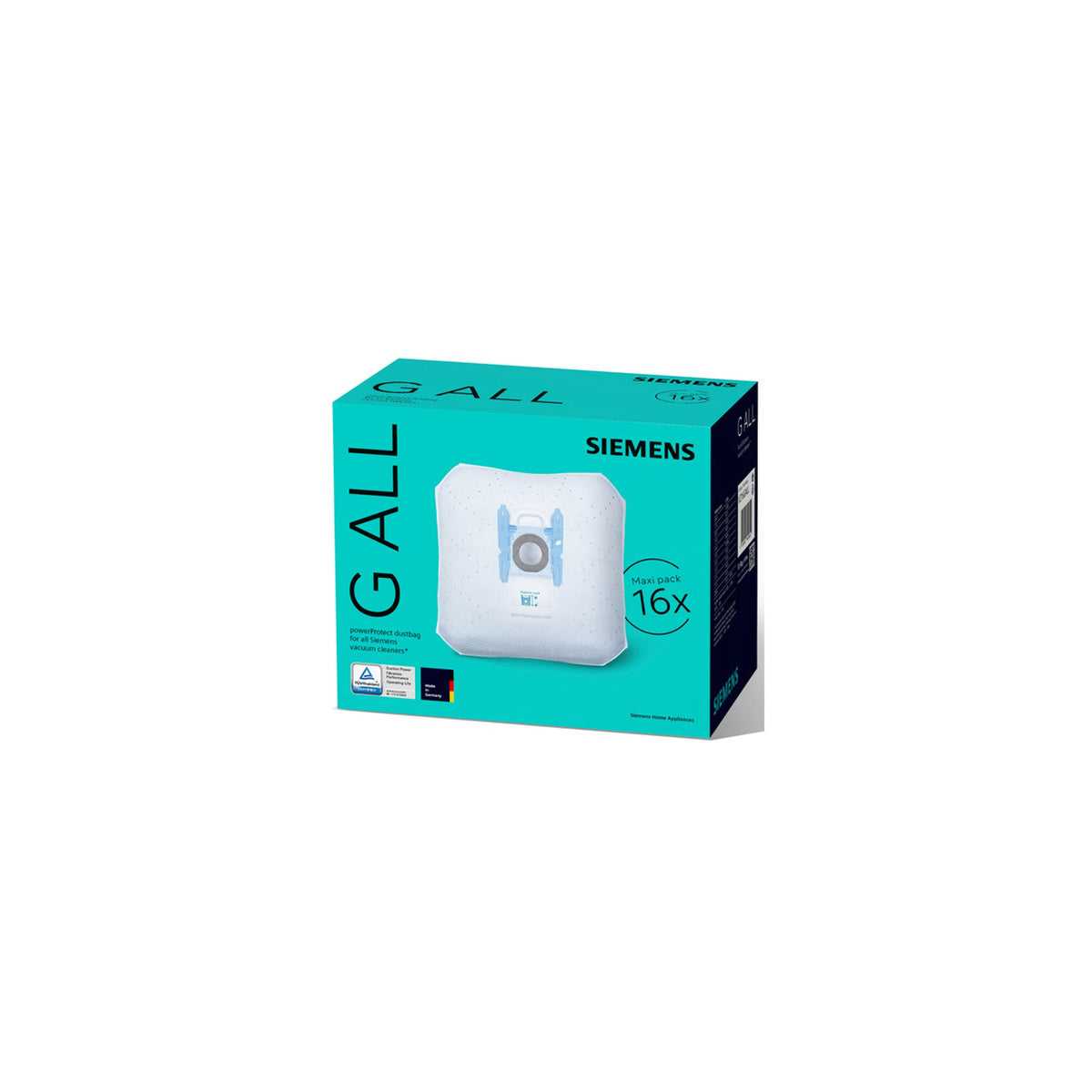 Pack de 16 bolsas Power Protect aspiradoras | compatible con BOSCH | Calidad Original | Codigo fabricante 17002855 | Para modelos VZ16GA