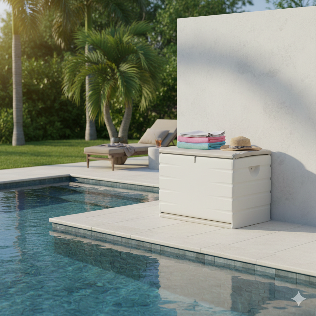 Baúl de Jardín de 260 Litros - Baúl de Exterior Multiusos para Terraza y Balcón 80 x 61 x 53 cm