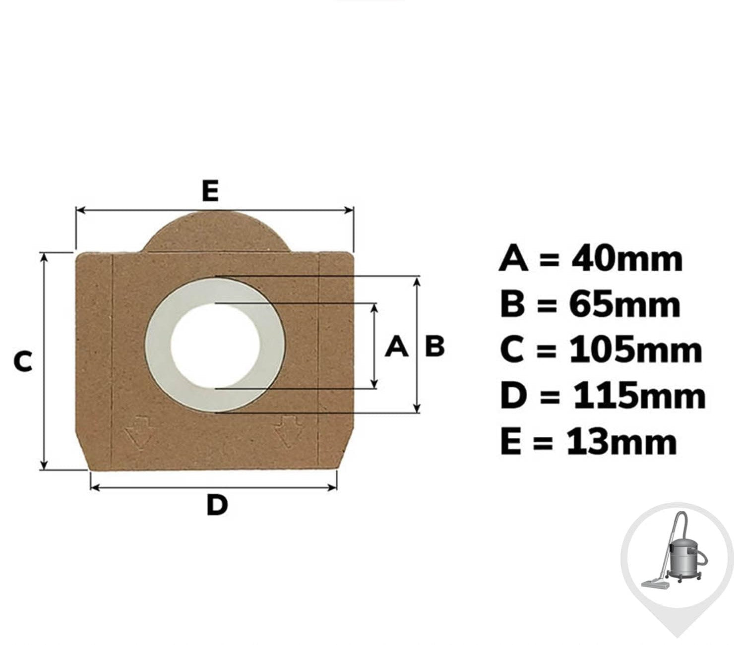Pack de 4 Bolsas de Papel Compatibles con Aspiradoras Rowenta, Bully, Collecto, Kärcher WD3