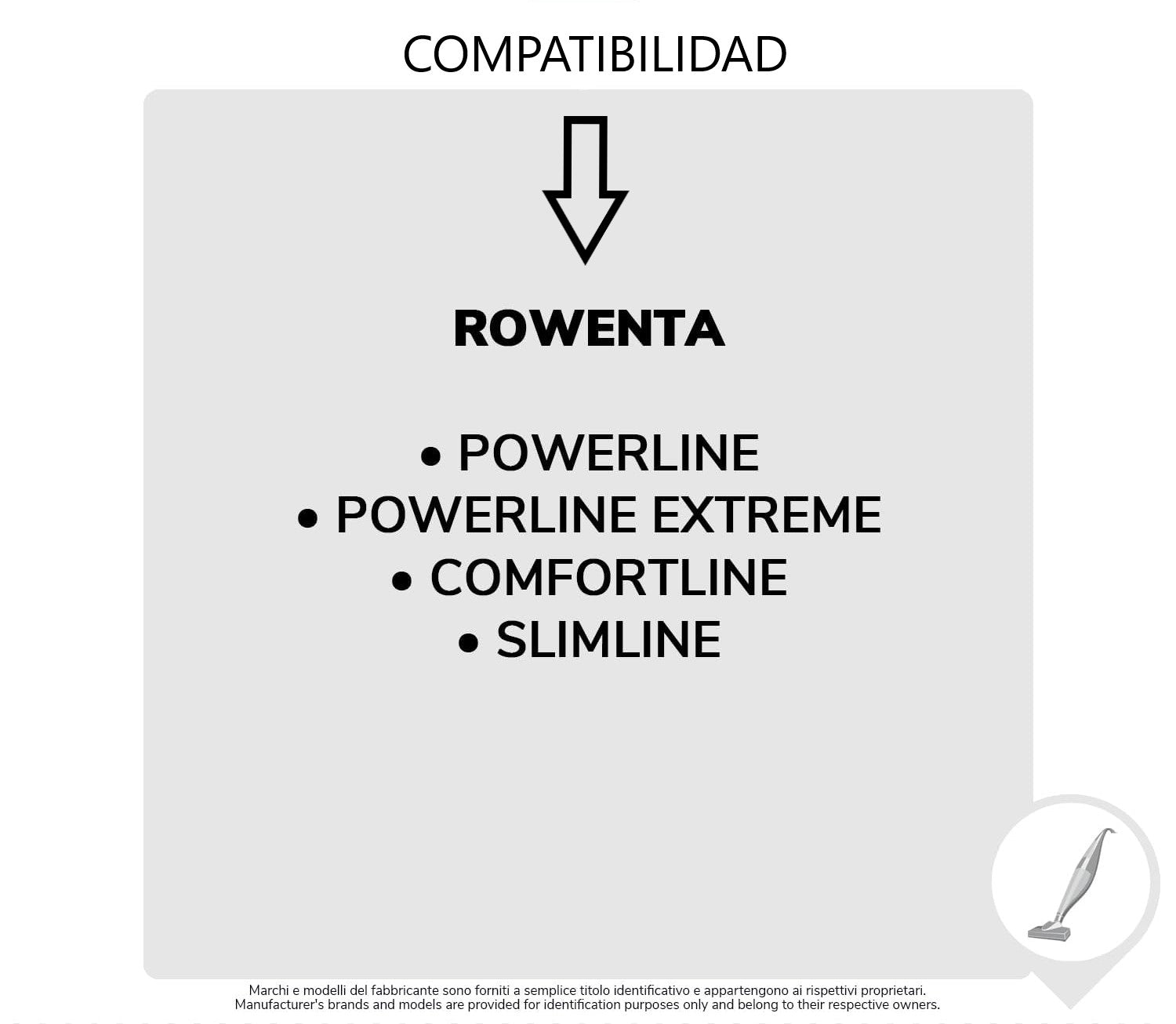 Pack de 5 Bolsas de Microfibra Compatibles con Aspiradoras Rowenta Powerline, Powerline Extreme