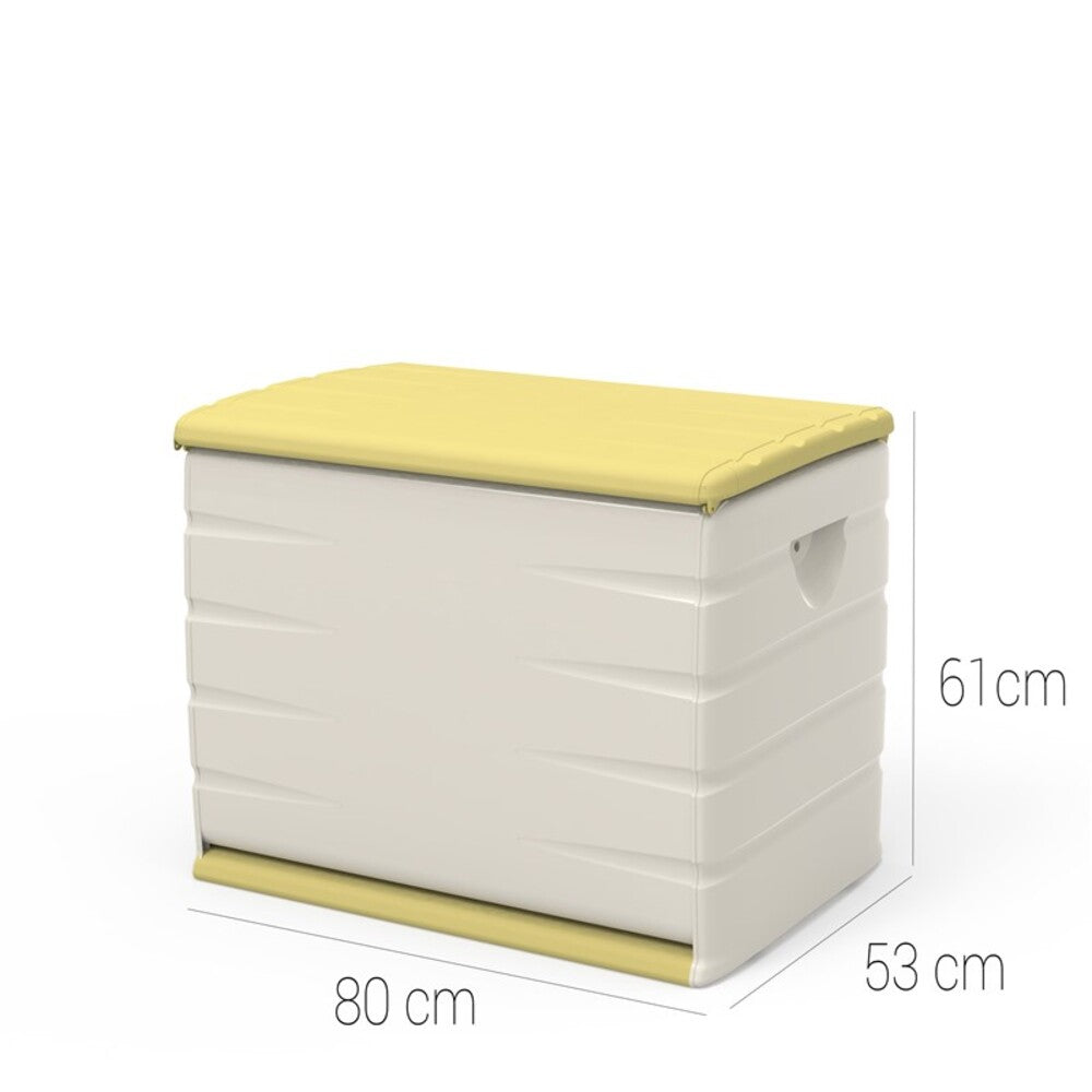 Baúl de Almacenamiento Multiusos 260 Litros | Baúl para Exterior e Interior - 80 cm | Amarillo