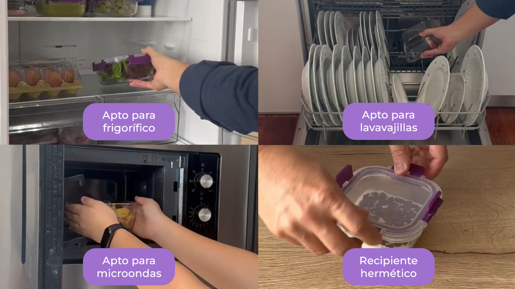 Recipientes de Cristal Para Alimentos - 24 Piezas (12 recipientes y 12 tapas) - Apto lavavajillas
