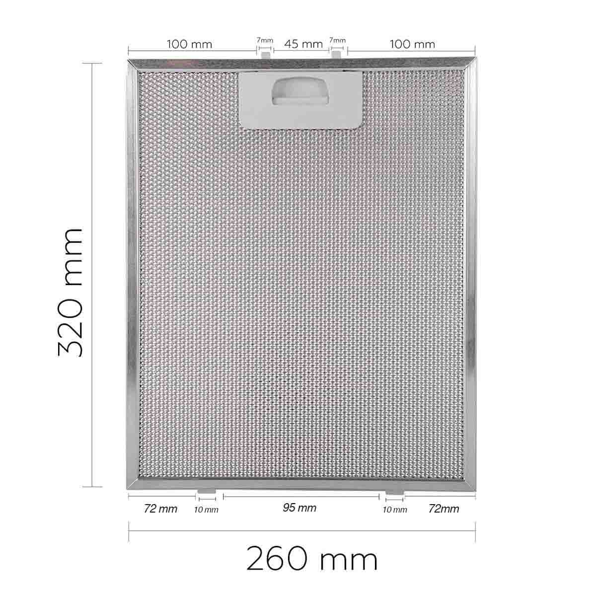 Filtro Campana TEKA DE90 DS90 DM90 DM60 320x260 mm