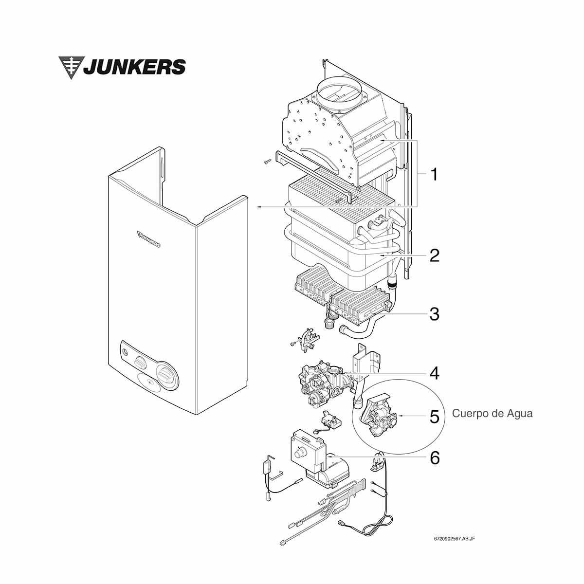 Cuerpo Agua Calentador Junkers Minimaxx WR11 WRD11 8707006286