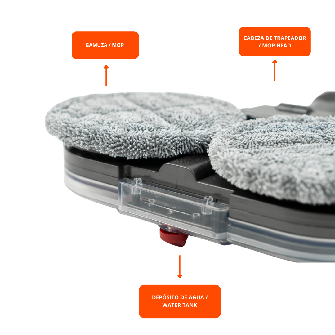 Cabezal de Fregona para Dyson V11 V10 V8 V7 deposito de agua y 6 recambios de paño