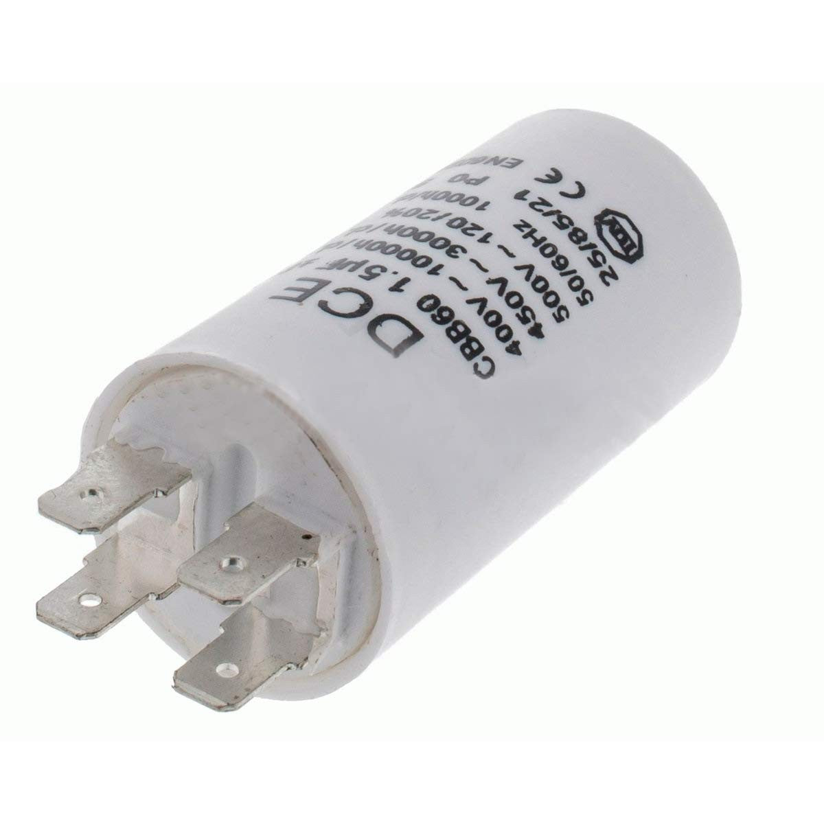 Condensador Trabajo Permanente Lavadora UNVIERSAL 1,5 MF 450V