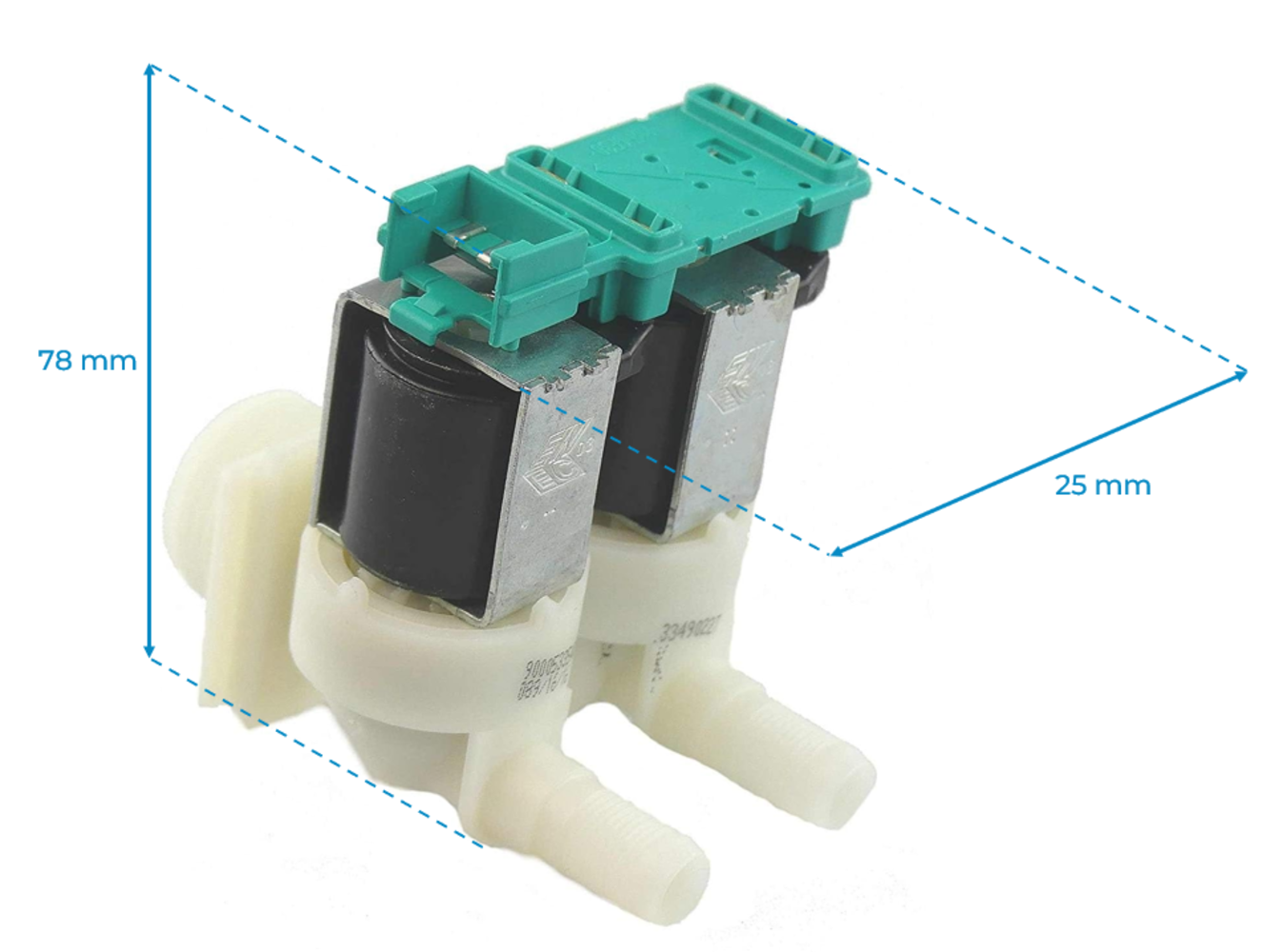 Electroválvula Lavadora BOSCH 2 Vías Salida 180º Serie EUROWASHER 171261