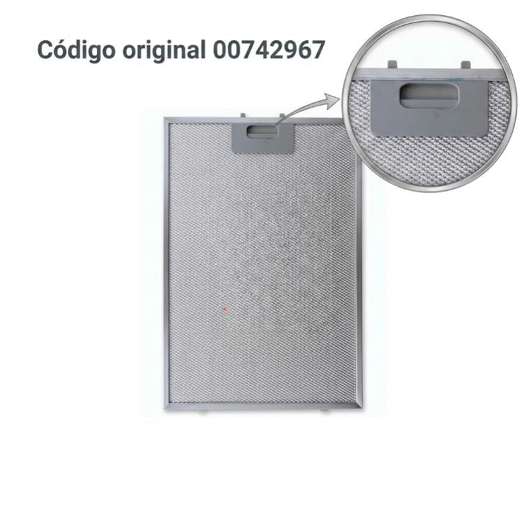 Filtro Metálico Antigrasa para Campana Extractora 265 x 388 mm