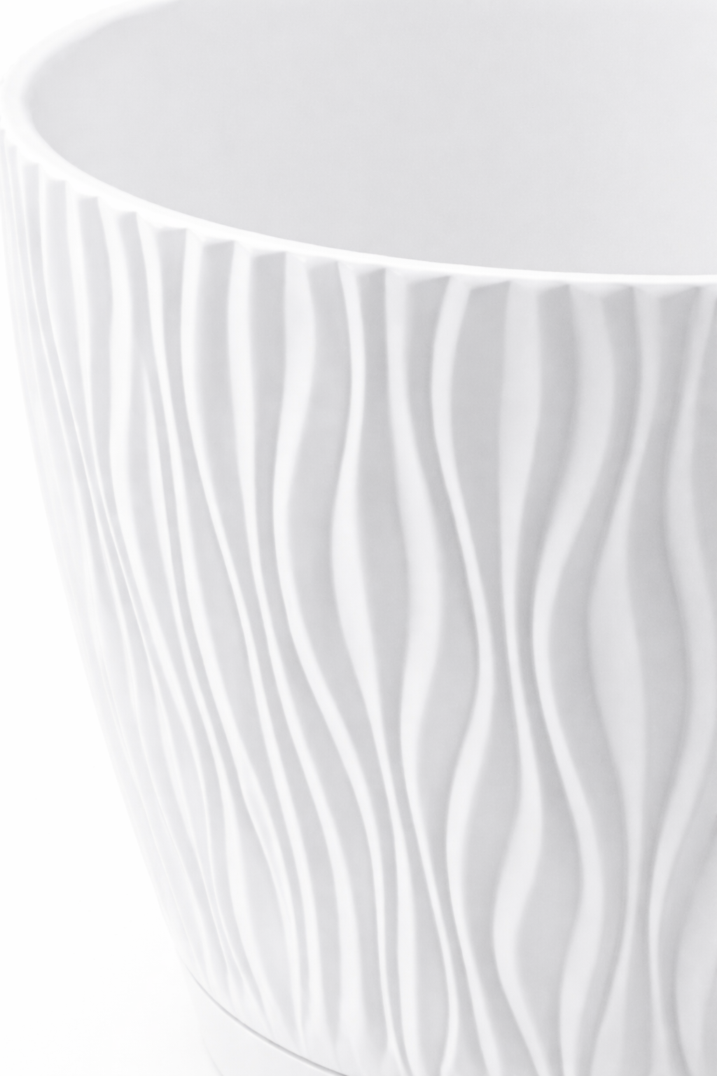 Maceta de plástico para jardín, terraza o balcón | Color: Blanco | Diámetro: 24 cm | Diseño oasis