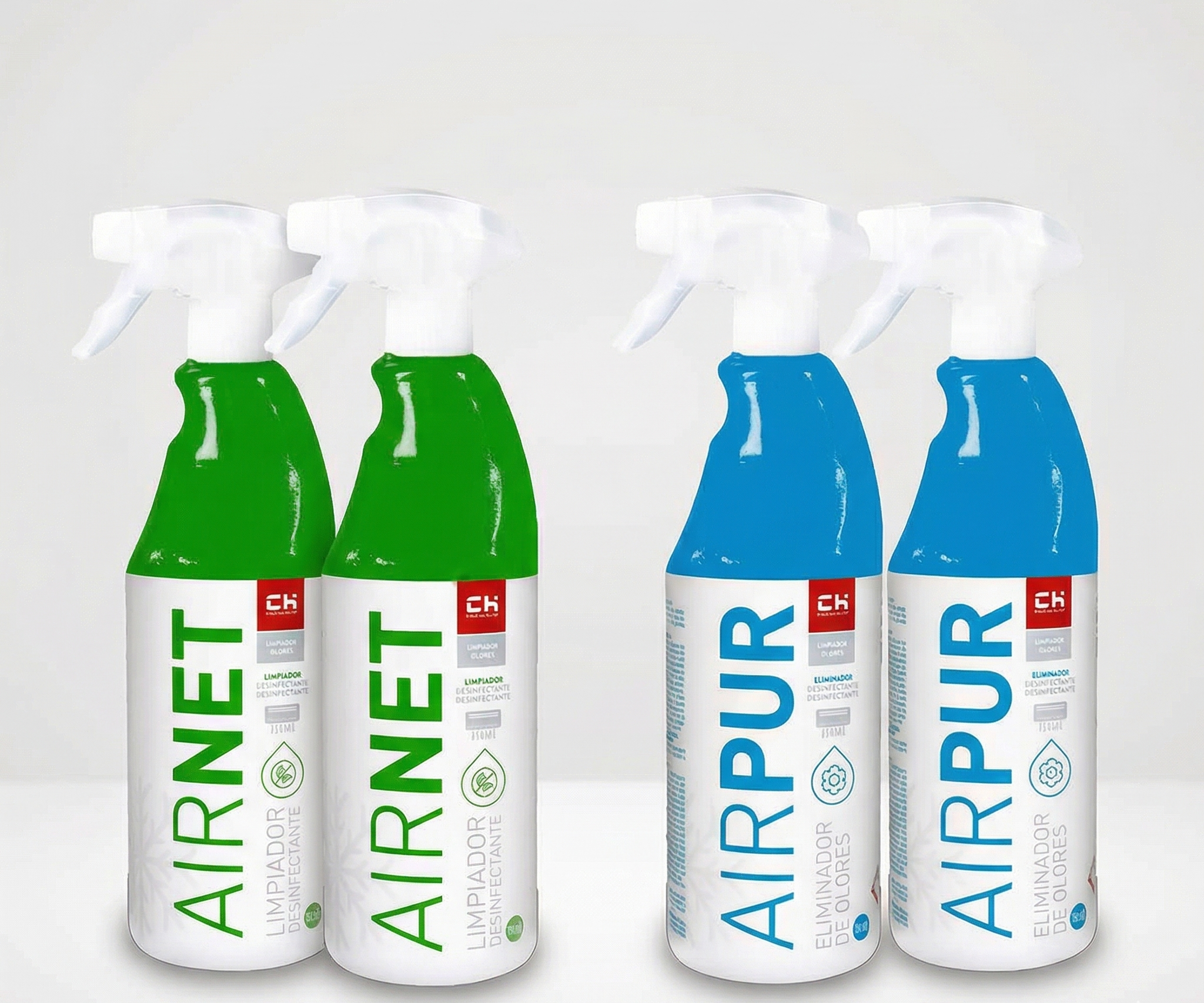 Pack 2x Kit Limpieza Aire Acondicionado AIRNET + AIRPUR | Limpiador Desinfectante y Eliminador de Olores