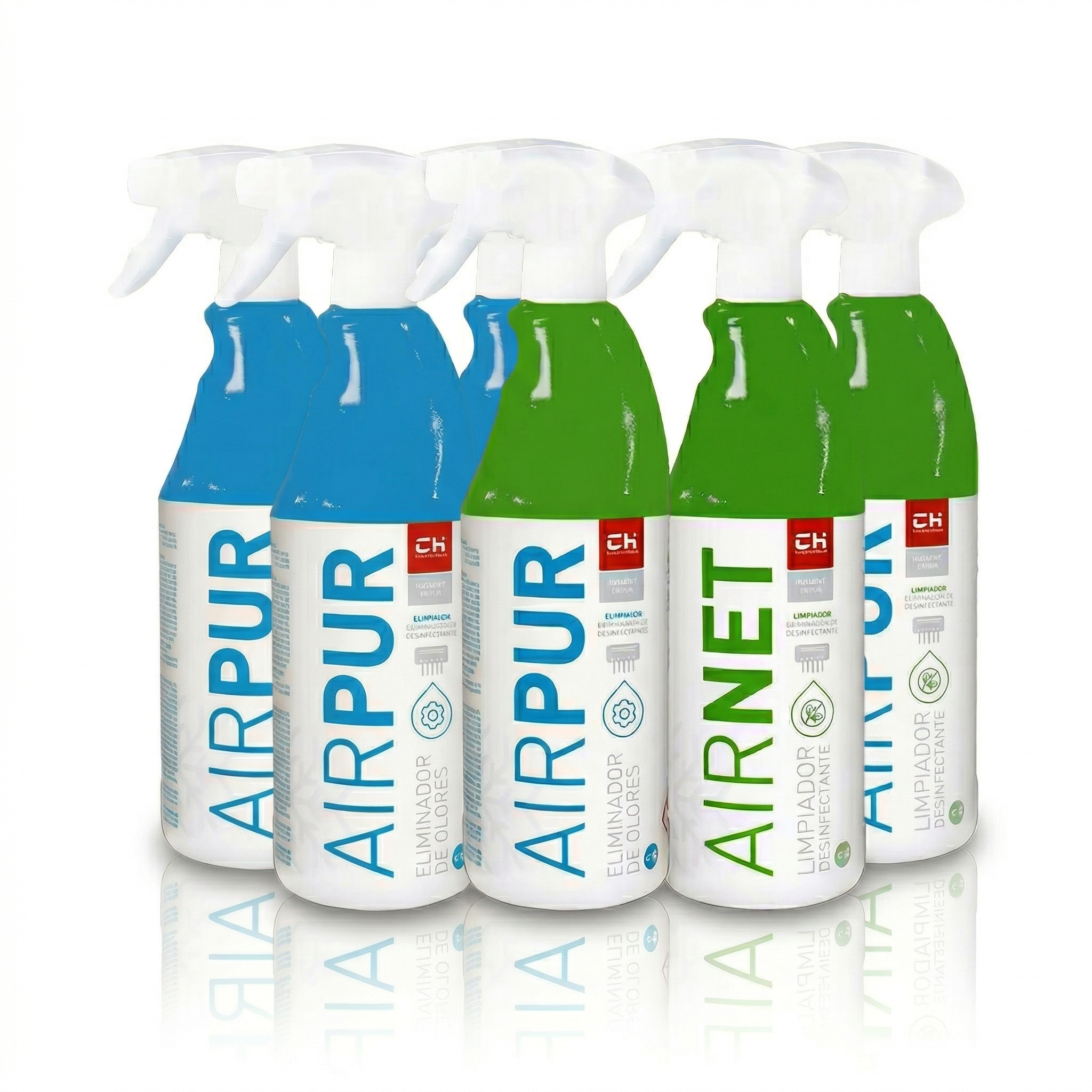 Pack 3x Kit Limpieza Aire Acondicionado AIRNET + AIRPUR | Limpiador Desinfectante y Eliminador de Olores