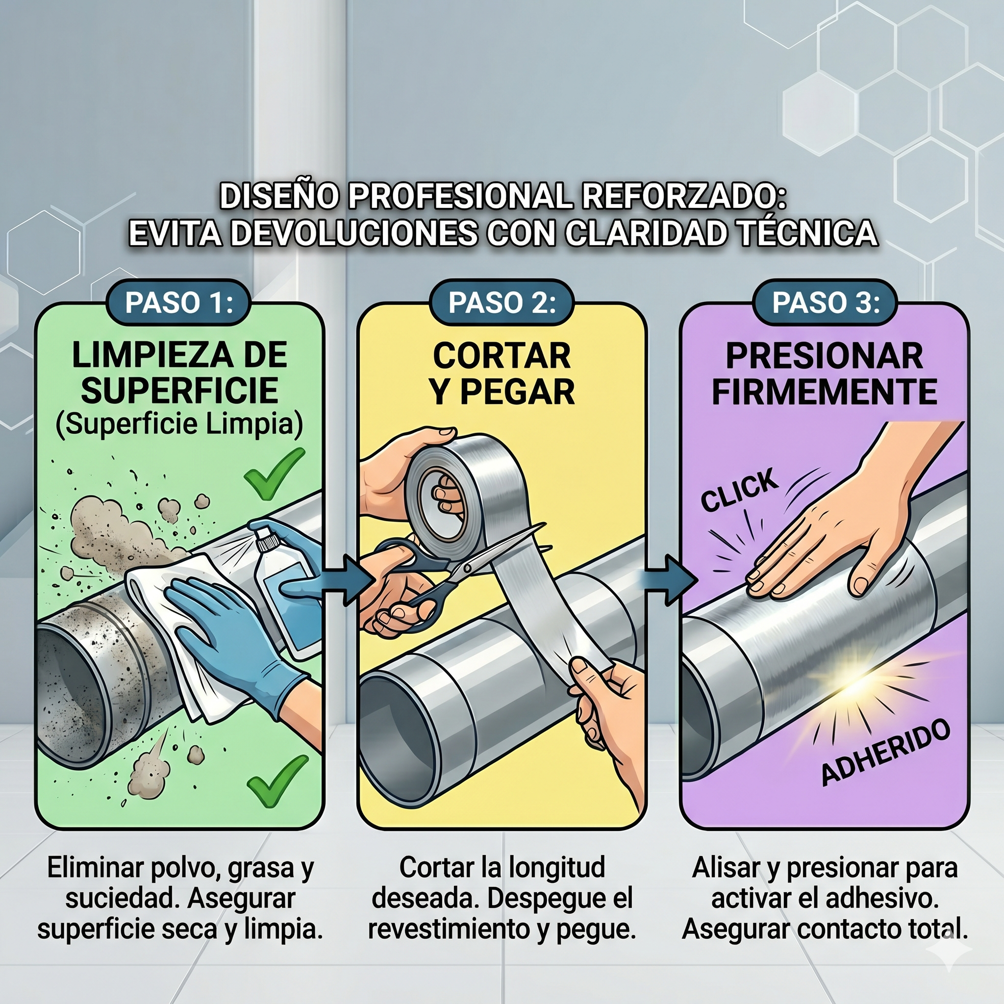 Cinta adhesiva de aluminio 50mm x 50m alta temperatura para reparación de conductos y aire acondicio