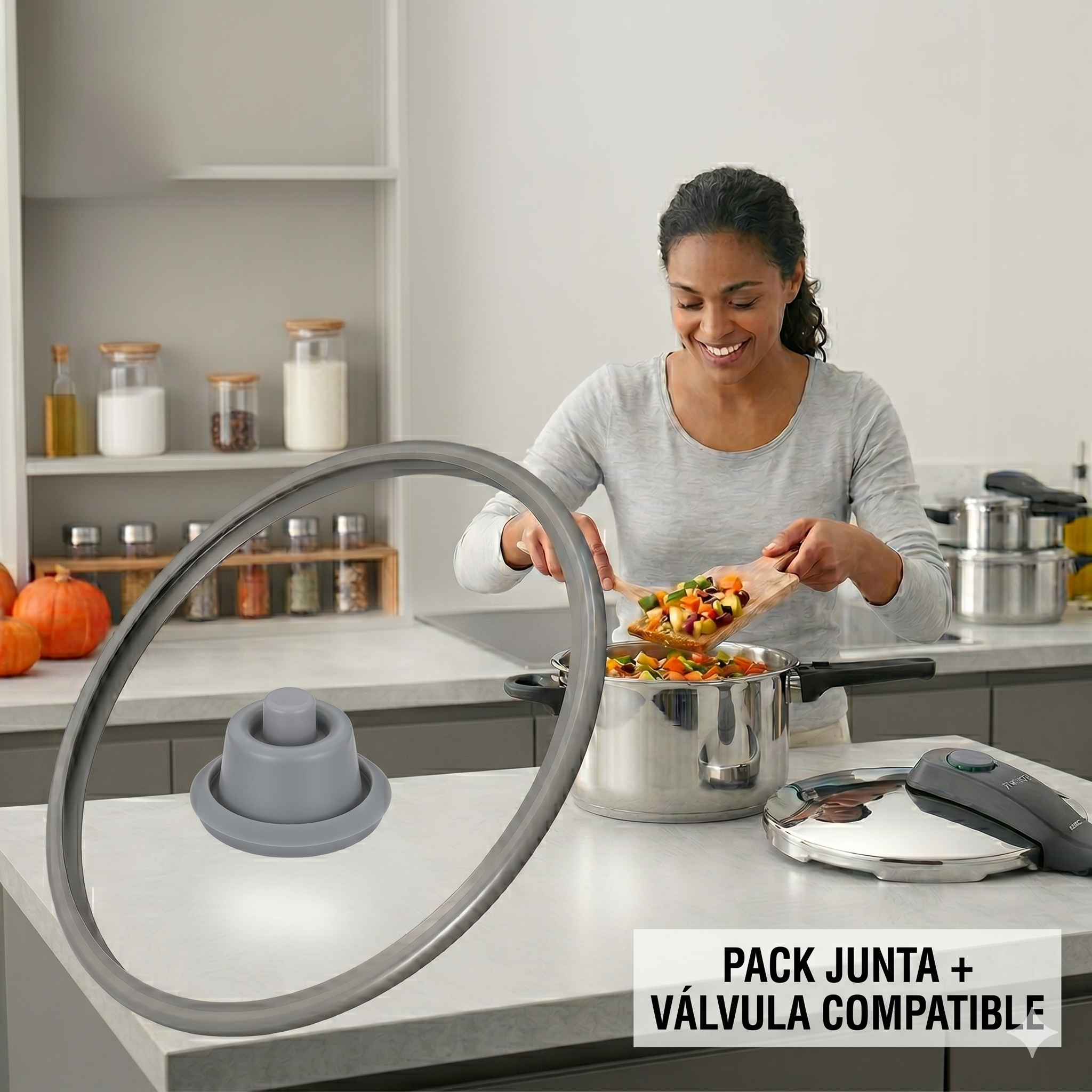 Pack de Repuestos para Olla Expres WMF Perfect y Perfect Plus Ø22cm - Incluye Junta de Goma y Válvula