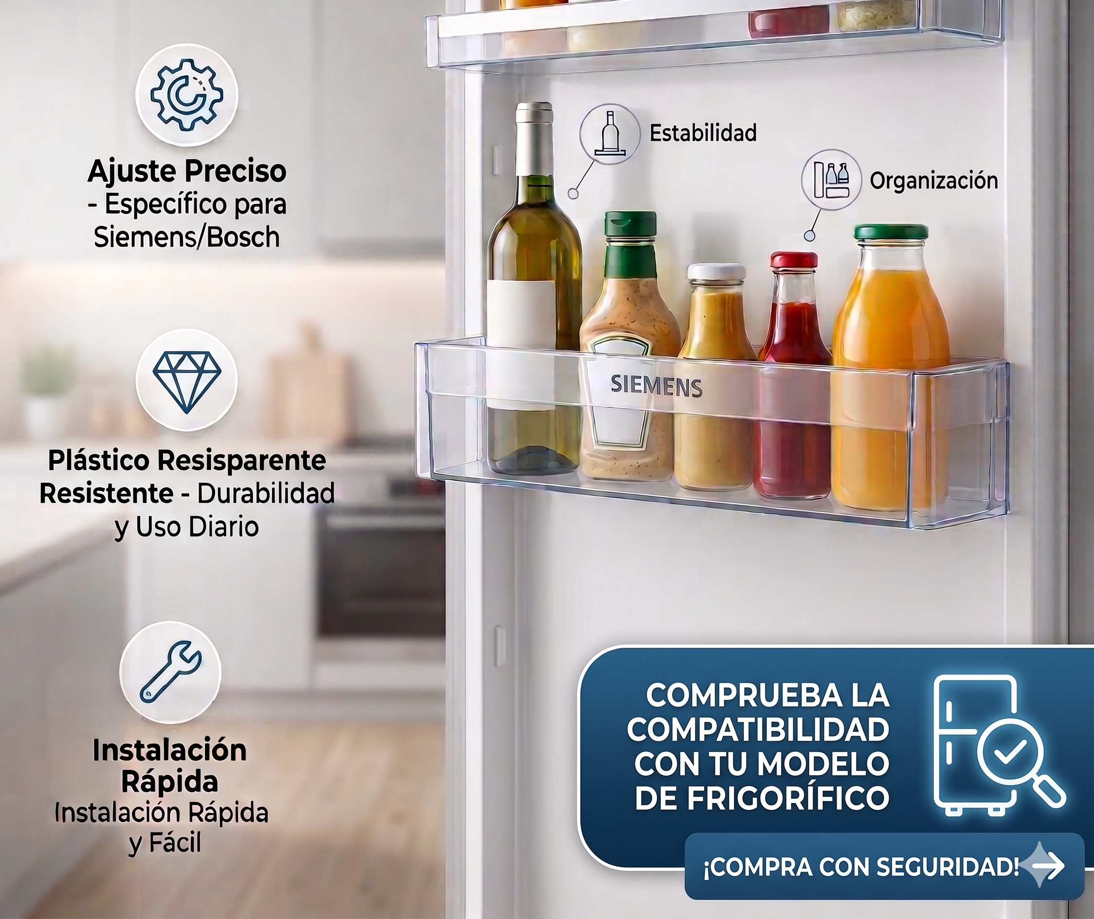 Estante Botellero para Puerta Frigorífico SIEMENS 00704405 704405