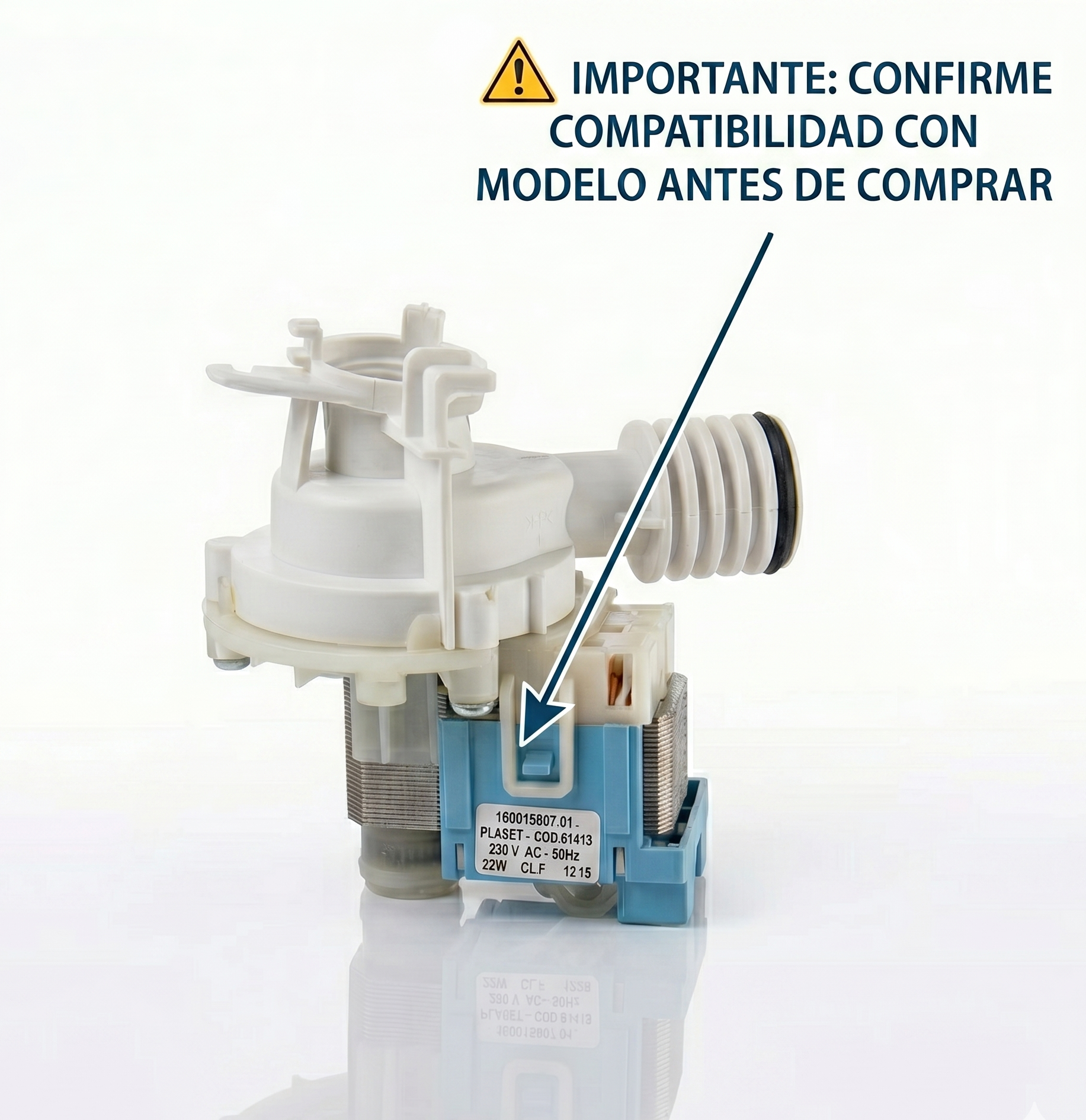 Bomba de Desagüe para Lavavajillas Indesit, Ariston, Hotpoint y Teka | Recambio Compatible C00143739 y 090537 | Motor de Drenaj