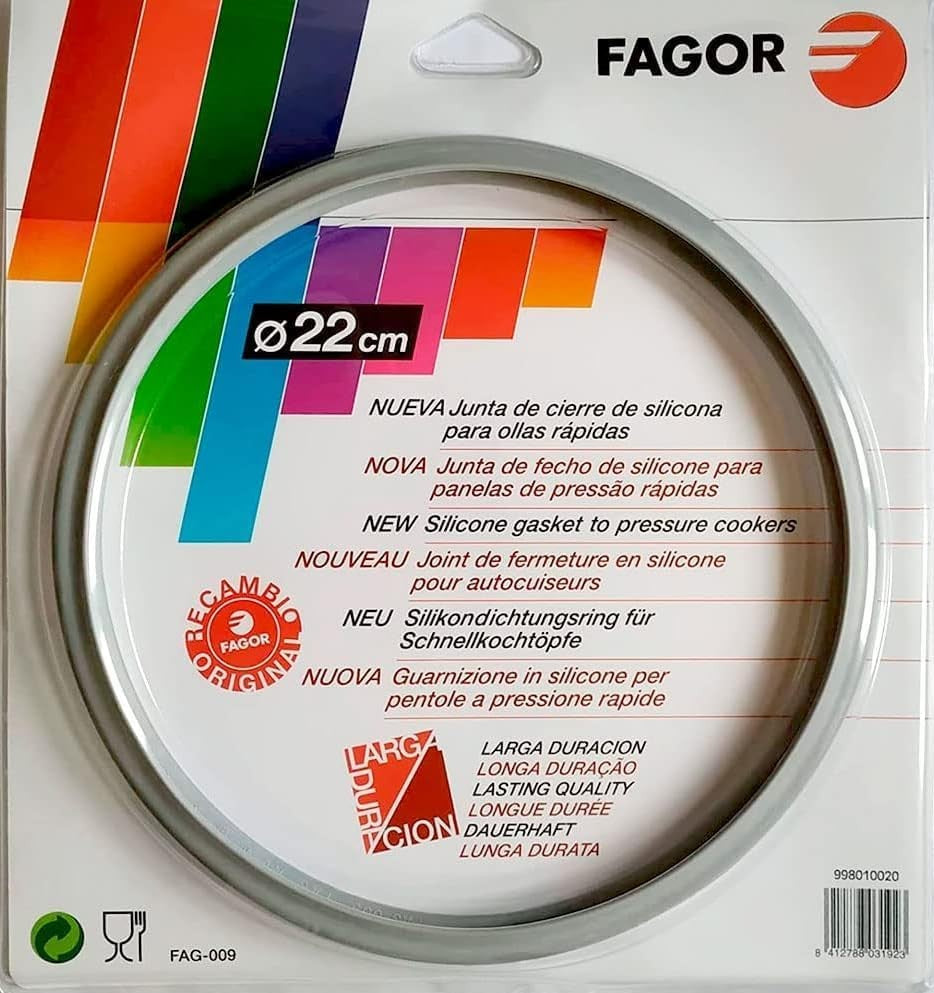 Junta de goma para olla rápida original FAGOR | Diámetro interior 22 cm | Cod. original M18804554