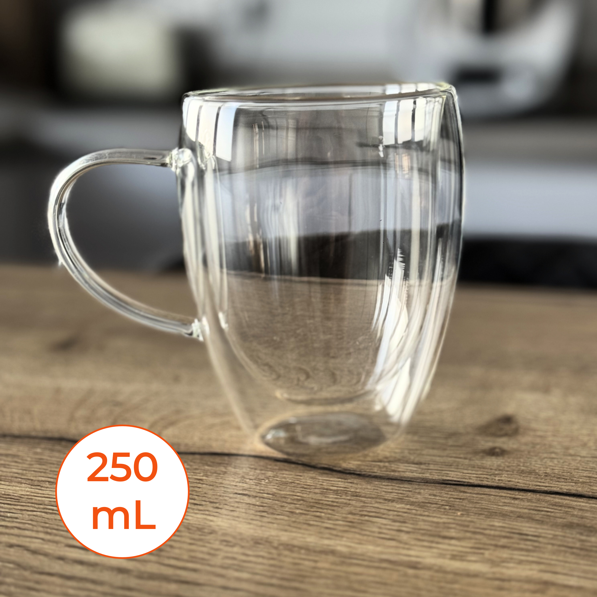 Set 4 vasos de doble cristal con asas 250 mL - Vaso térmico de doble capa perfecto mantener la temperatura de tus bebidas calie