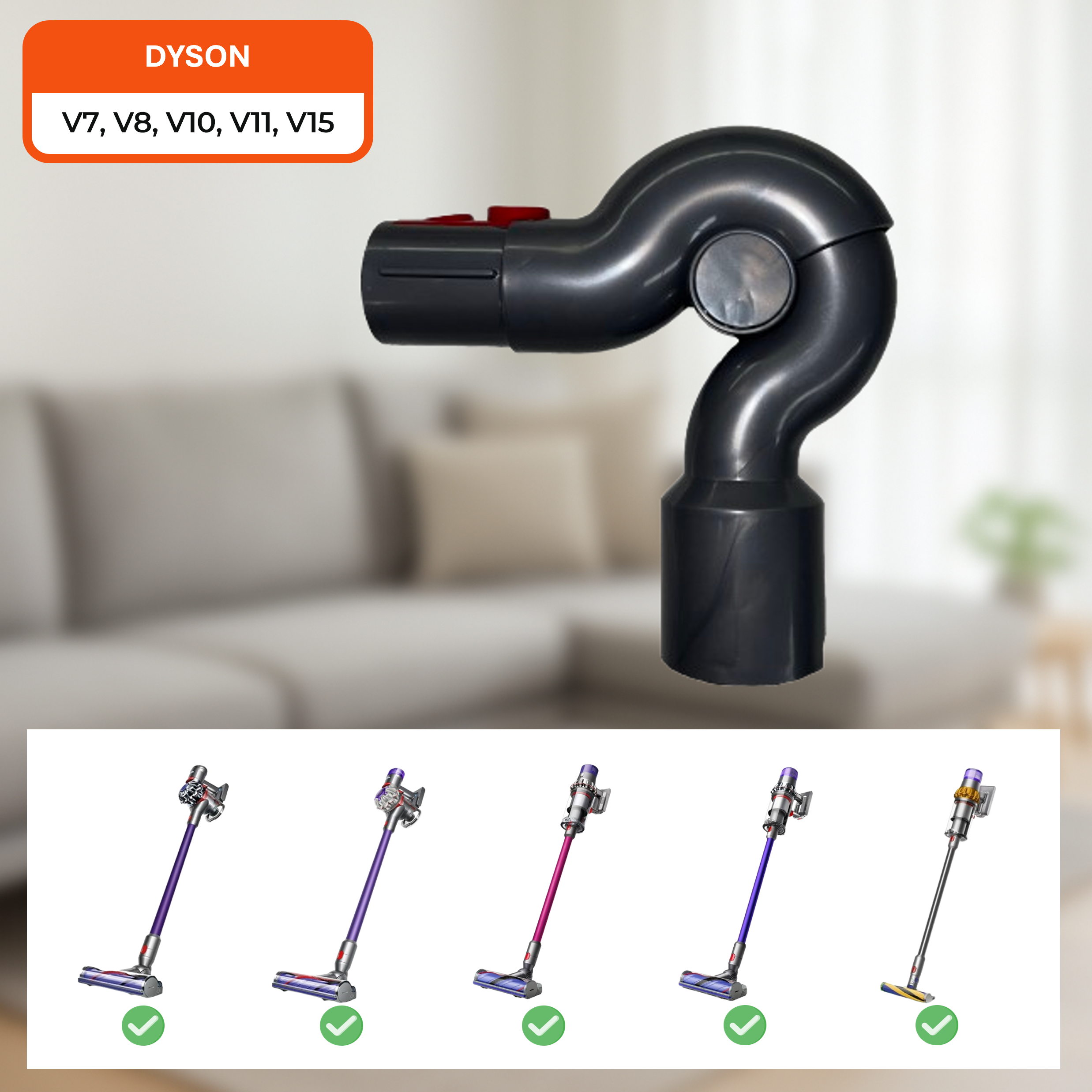 Adaptador Superficie Alto Aspirador Dyson V7 V8 V10 V11 V15