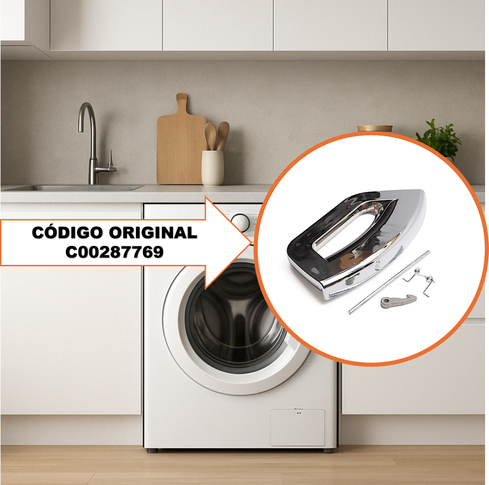 Repuesto Maneta Lavadora C00287769 - 211x107x27mm Compatible Whirlpool, Indesit, Ariston