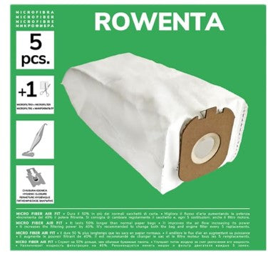 Pack de 5 Bolsas de Microfibra Compatibles con Aspiradoras Rowenta Powerline, Powerline Extreme