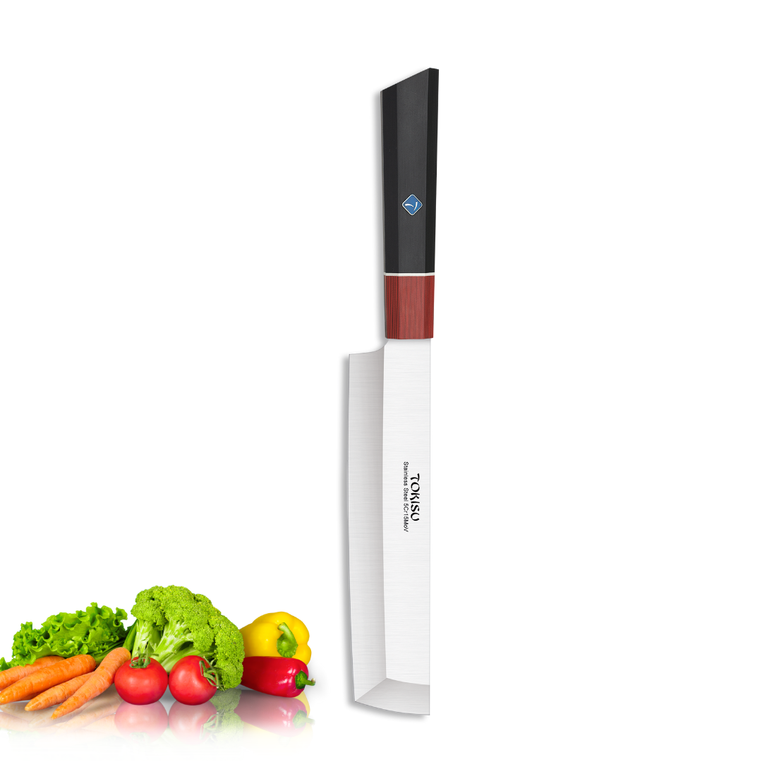 Cuchillo Cocina Profesional TOKYSU - Cuchillos Cocina Japonés NAKIRI de Acero Inoxidable de 67 capas 18 cm- Mango G10