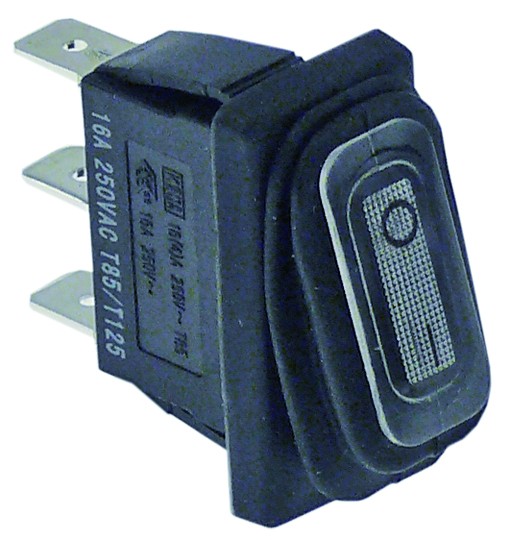 Interruptor basculante medida de montaje   rectangular blanco 1NO 230V 16A iluminado 0-I