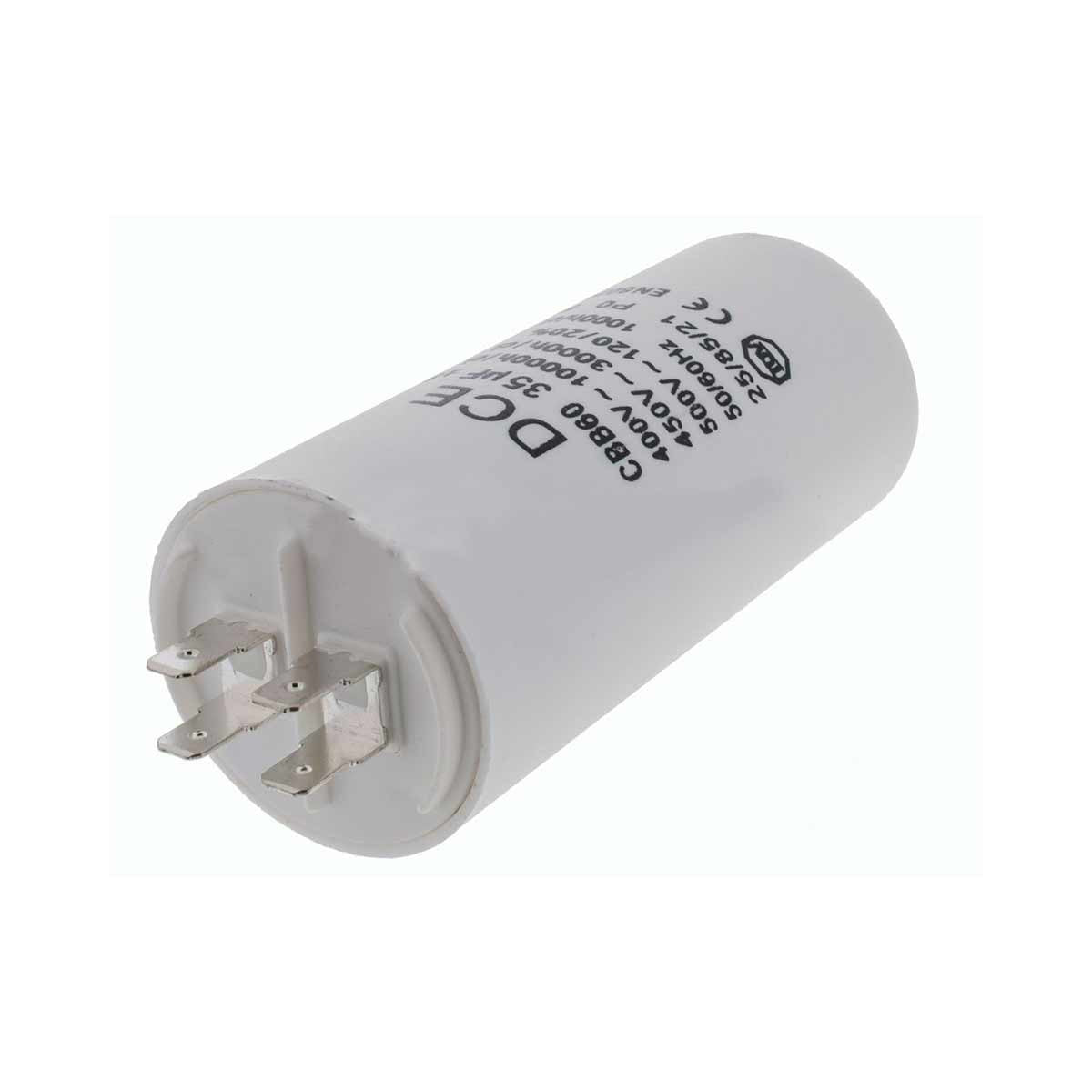Condensador Trabajo Lavadora UNIVERSAL 35 MF 450V