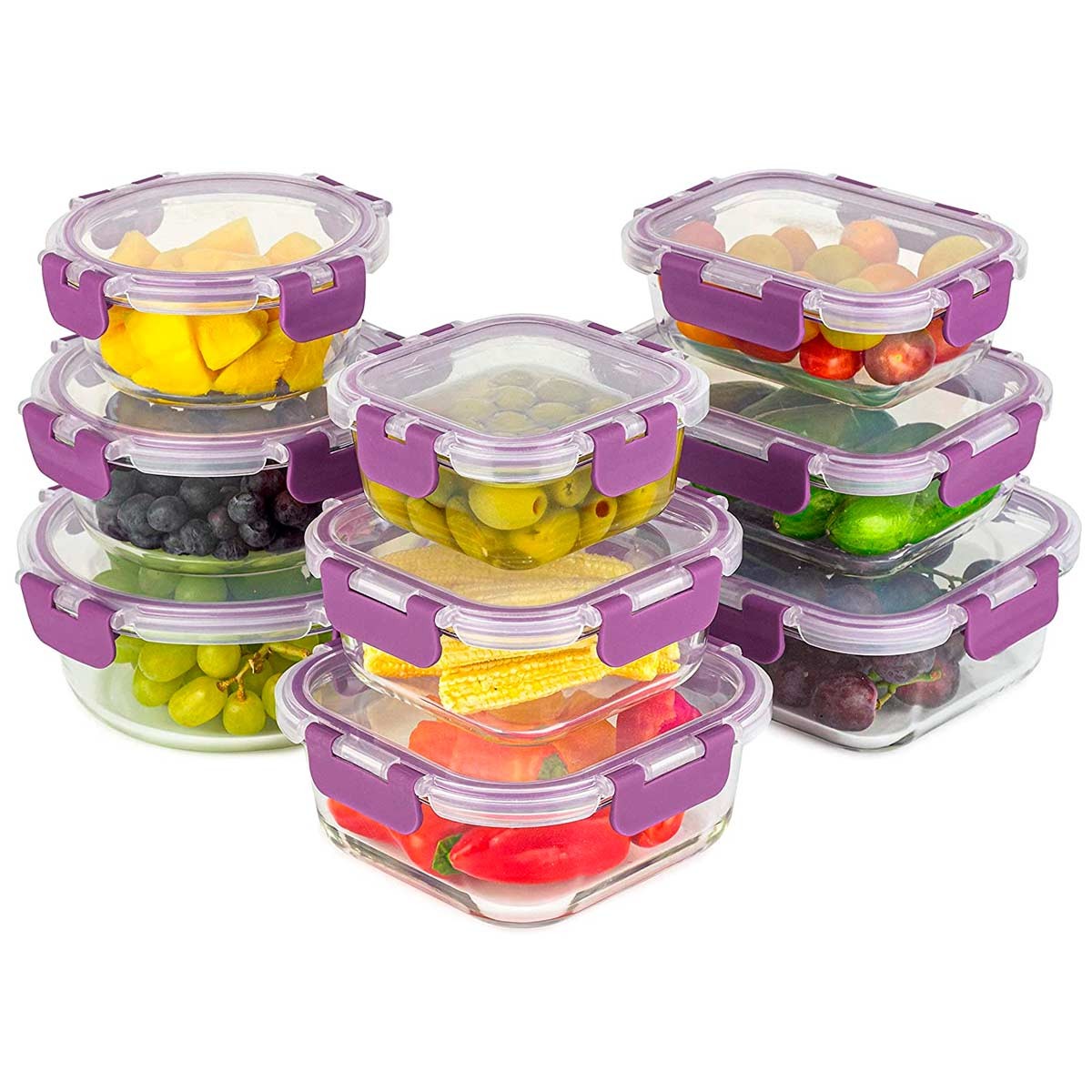 Recipientes de Cristal Para Alimentos - 36 Piezas (18 recipientes y 18 tapas)- Apto para lavavajilla