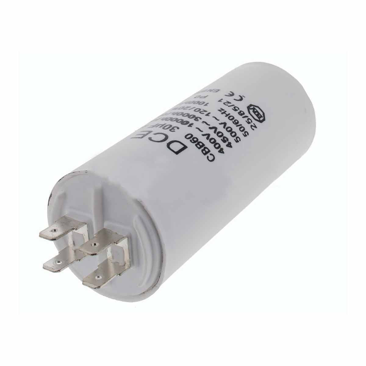 Condensador Trabajo Lavadora Universal 30 µF 450V