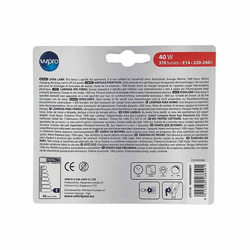 Bombilla Horno 40W E14 WPRO 484000008841