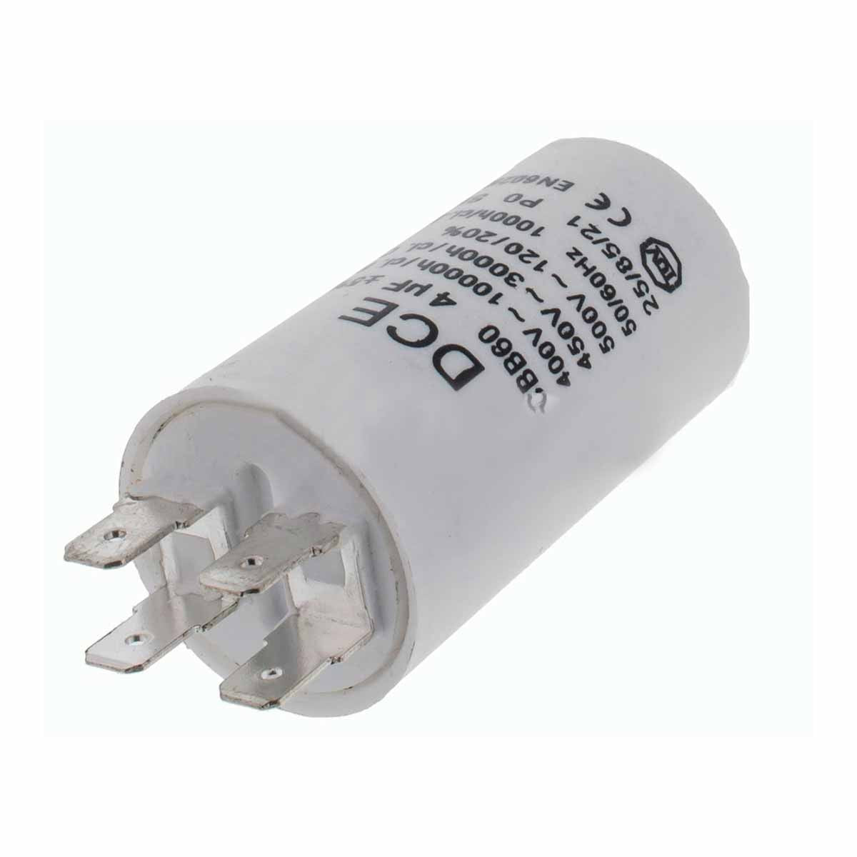 Condensador Trabajo Lavadora Universal 4,0 µF 450V