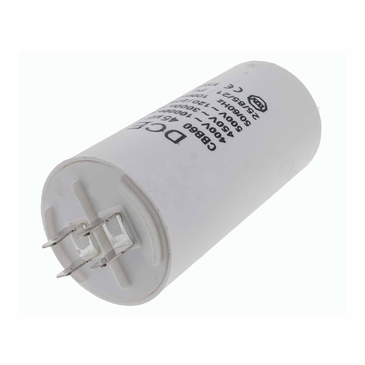 Condensador Trabajo Lavadora Universal 45 µF 450V
