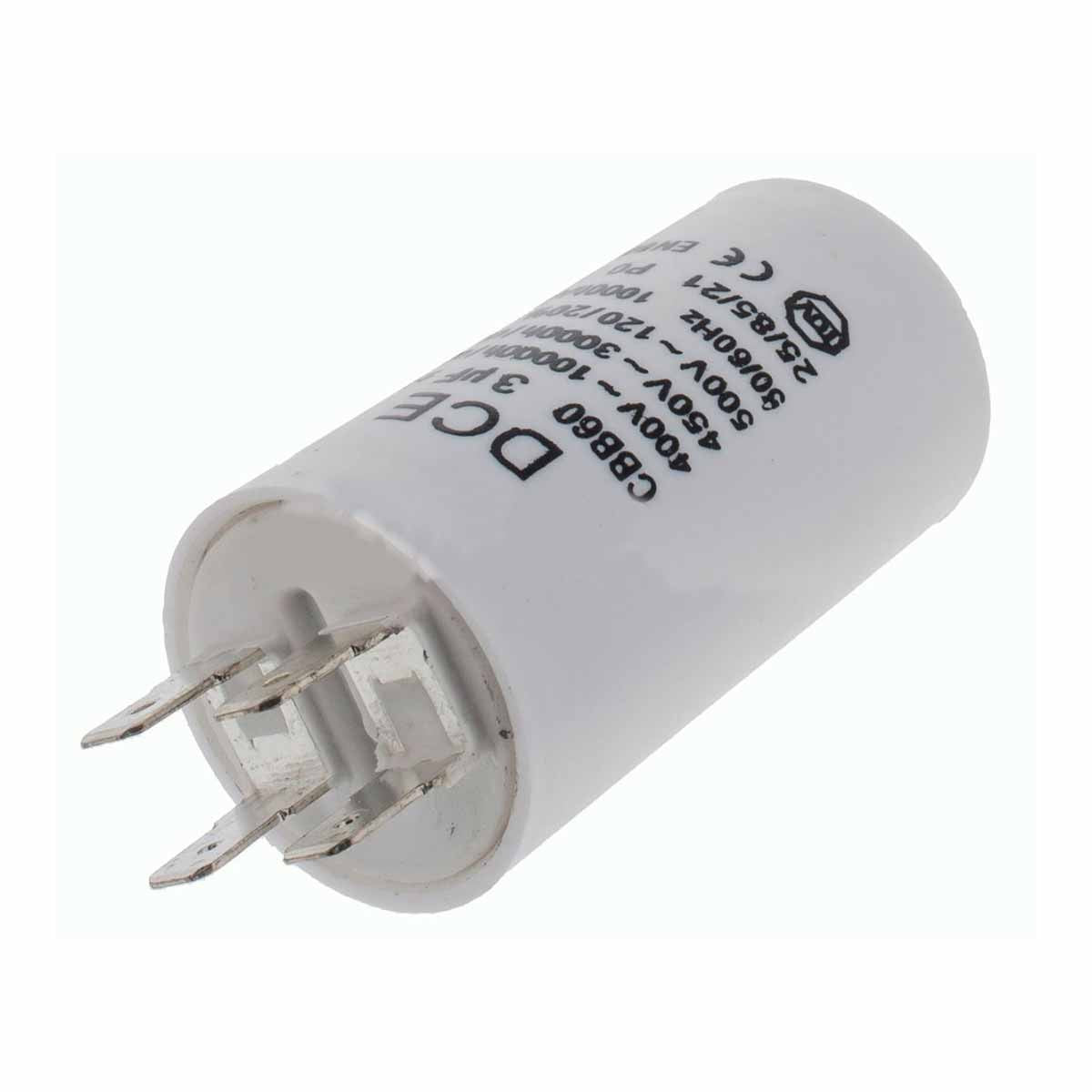 Condensador Trabajo Lavadora Universal 3,0 µF 450V